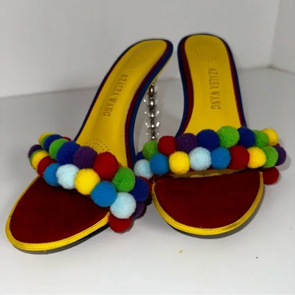 Azalea Wang, 8.5, Colorful Pom-Pom Heels - Picture 3 of 10